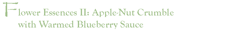 Flower Essences II: Apple-Nut Crumble with Warmed Blueberry Sauce