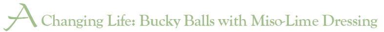 A Changing Life: Bucky Balls with Miso-Lime Dressing